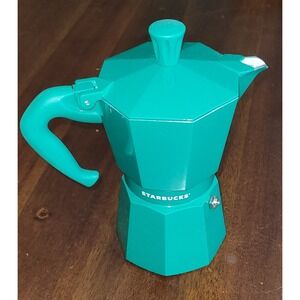 Starbucks Bialetti Moka Express Teal Green 3-Cup Stovetop Espresso Maker Italy